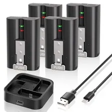 4Pack 7200mAh Rechargeable Battery and Charger Station for Ring Doorbell 2/3/4