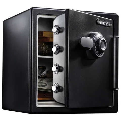 Fireproof Waterproof Safe Security Box Dial Combination Home Office 1.23 Cu