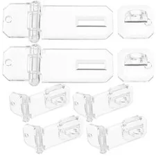  6 Pcs Clear Hinge Latch Acrylic Lock Hasp Cabinet Buckle Accessory Hasps