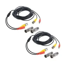 Flashmen 2-Pack 25ft HD Video Power Security Camera Cables 100 feet, Black