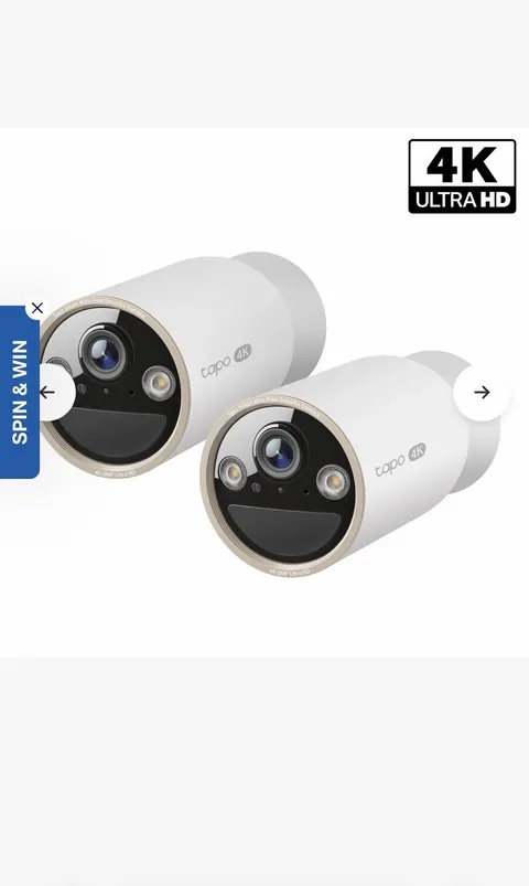 TP-Link Tapo C460 MagCam 4K Wire-Free Battery Cam w/ Magnet, Alexa/Google