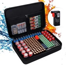 ENGPOW Battery Organizer, Fireproof Battery Organizer Storage Case with Tester (