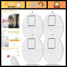 Ultra-Loud 120dB Window Alarm System 4-Pack - Vibration Sensors & Glass Break De