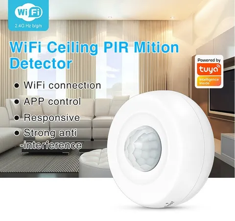 Tuya WiFi Smart PIR Motion Sensor, Infrared Human Detector with APP Remote Alarm