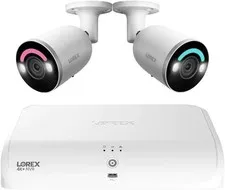 Lorex Fusion 4K+ 12MP 16 Camera Capable (8 Wired/8 WiFi) 2TB NVR w/ 2 Bullet