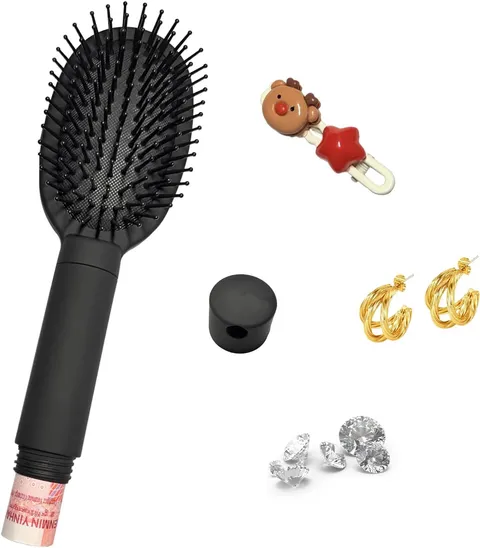 Hidden Compartment Hair Brush Diversion Safe for Money & Jewelry, Secret Storage