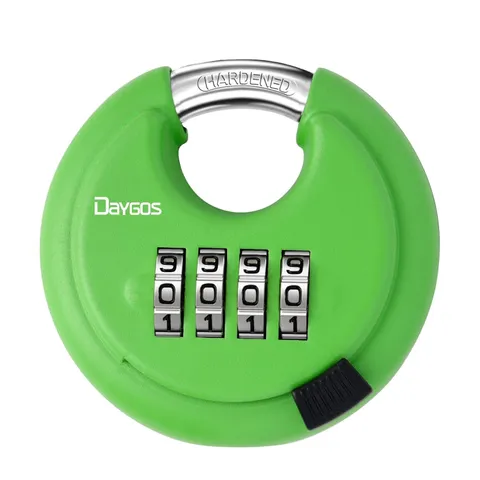 Heavy Duty 4 Digit Combination Disc Padlock Outdoor Keyless Resettable Code