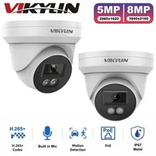 VIKYLIN 5MP 8MP PoE Security IP Camera Outdoor Night Vision Motion Detection USA