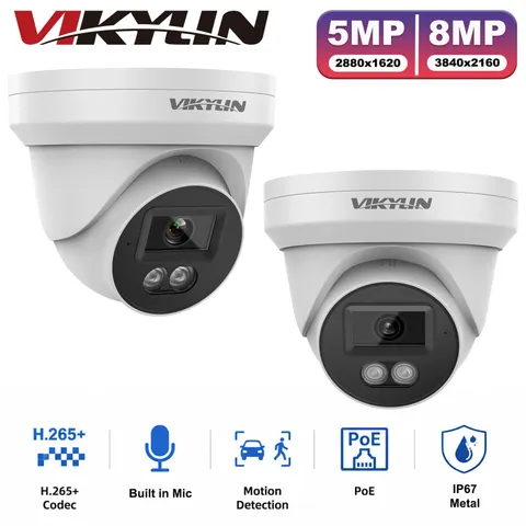 VIKYLIN 5MP 8MP PoE Security IP Camera Outdoor Night Vision Motion Detection USA
