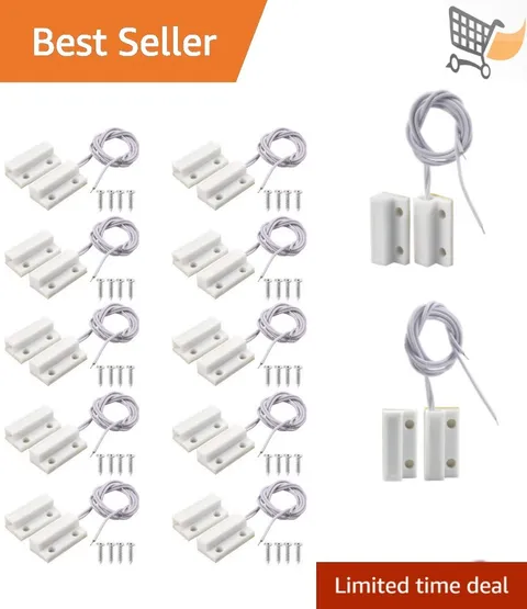 Magnetic Door Switch NC Surface Mount 20 Pack Anti-Theft Alarm White