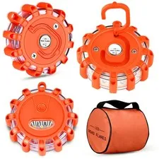 Tobfit 3 Pack LED Road Flares Emergency Lights Roadside Safety Beacon Disc Fl...