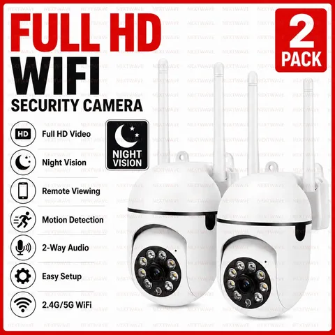 2 Pack Wireless 5G WiFi Security Camera System Smart Outdoor Night Vision 1080P