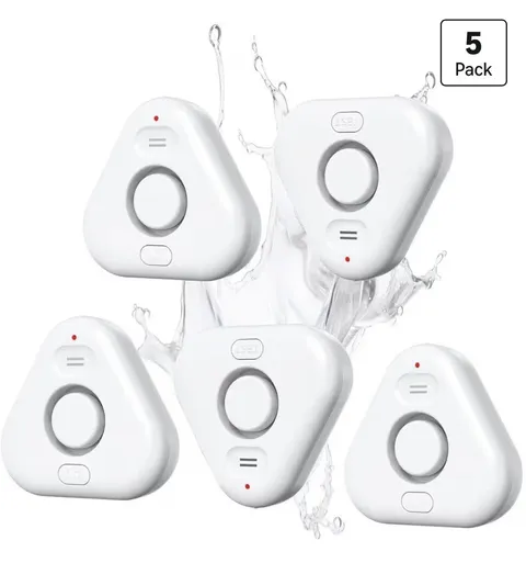 5-pack Water Sensor Leak Detectors Drip Alert 4 Levels Adjustable Audio 0-120dB