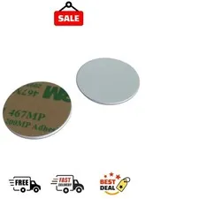 Versatile 125kHz Rewritable T5577 Label Stickers - 25mm Silver Round (Pack of 5)