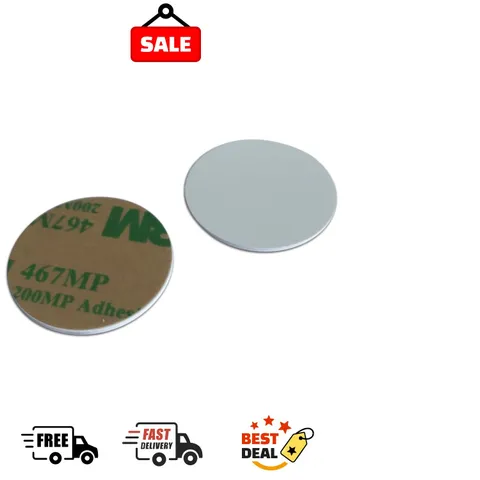 Versatile 125kHz Rewritable T5577 Label Stickers - 25mm Silver Round (Pack of 5)