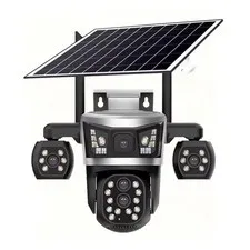 Solar PTZ Cam – 4G, 10X Zoom, 4/5‑Lens, 4‑Screen Split Display