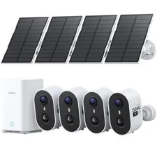 aosu 2K Solar Security Cameras Wireless Outdoor System, 4-Cam-Kit