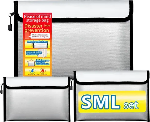 Fireproof Waterproof Document Bag (2200℉) | 3-Pack Safe Zipper Storage Organizer