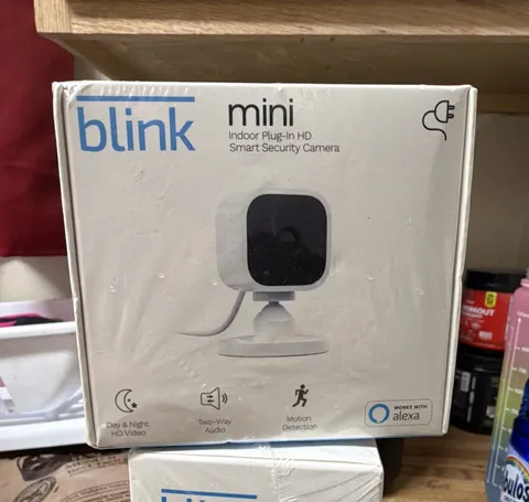 Blink Mini Indoor Plug-In HD Wi-Fi Camera, Motion + Two-Way Audio, White