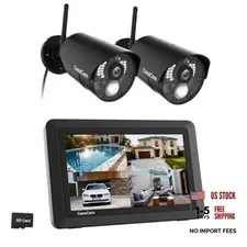 Wireless Security Camera Air, 7 inch Monitor, 2 2 Piece Set HD Camera Black