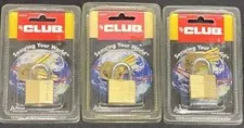 Lot of 3 The Club UTL815 30mm Brass Padlock