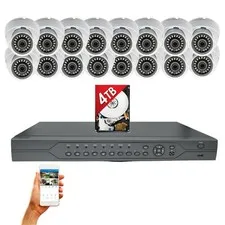 Evertech 32Ch H.265 DVR Recorder 4TB and 16 Security Camera System Remote View
