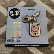 Blingsting 125 dB Personal Safety Alarm Keychain w/ LED Flashlight Leopard