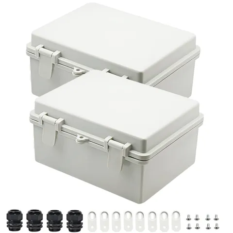 Zulkit 2pcs Junction Box ABS Plastic Dustproof 8.7" x 6.7" x 4.3"(2pcs), gray