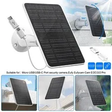 Waterproof Solar Panel for Outdoor Camera Security Cam  USB Battery Charger 4W