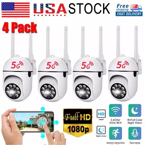 4-Pack Wireless 5G WiFi Security Camera System Smart Outdoor Night Vision 1080P