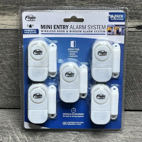 Flipo Mini Entry Alarm System 5-Pack Wireless Door & Window System - NEW