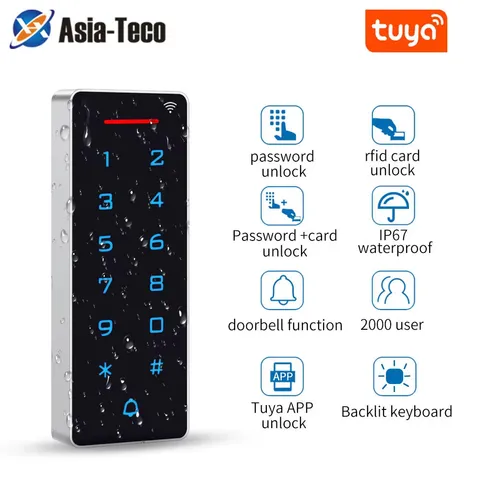 WIFI Tuya Smart App Door Access Control Keypad Standalone ID&IC RFID Access Cont