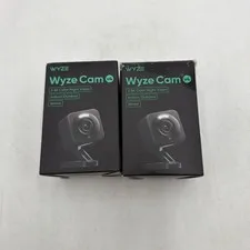 Lot Of 2 Wyze Cam V4 2.5K Color Night Vision Indoor/Outdoor Black Google Alexa