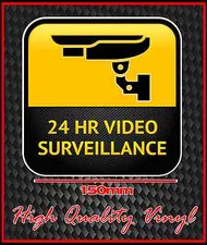 CCTV WARNING SIGN STICKER 24 HOUR VIDEO SURVEILLANCE BRAND NEW STYLE 1