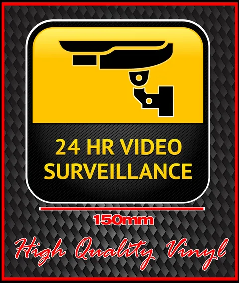 CCTV WARNING SIGN STICKER 24 HOUR VIDEO SURVEILLANCE BRAND NEW STYLE 1