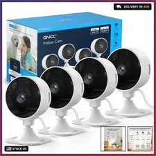 GNCC 2.4GHz Indoor Security Camera for Home, 1080P Baby & Pet Cam, 4-Pack | Baby