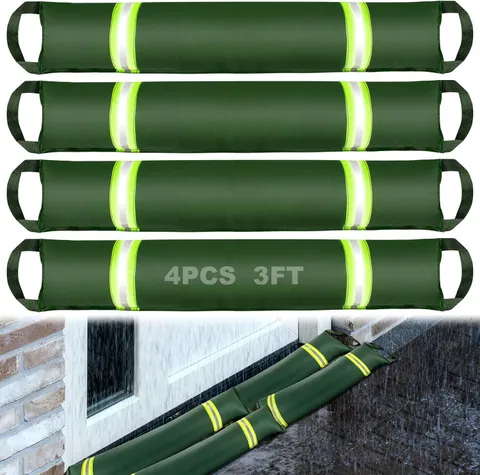 3Ft X 7.8In Water Activated Flood Barriers for Home with Handles & Reflective St