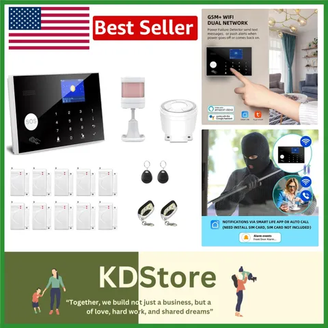 17-Piece Touchpad Wireless Security System with Alexa & Google Assistant Support