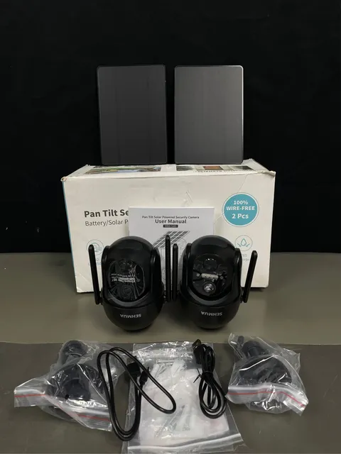 SEHMUA 2 Pack Outdoor Camera Wireless, 2K Solar Security Cameras Wireless Outd 2