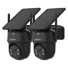 WiFi6 Wireless Security Camera Syetem Solar Battery Powered 5MP PTZ 2 Way Audio