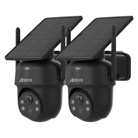WiFi6 Wireless Security Camera Syetem Solar Battery Powered 5MP PTZ 2 Way Audio