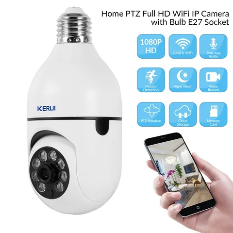 WiFi 2MP E27 Light Bulb Camera Smart Home Motion Detection Surveillance IP Cam