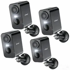 4-Pack Security Cameras Wireless Outdoor, 2K Battery Powered WiFi black,IP66