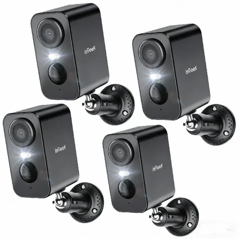 4-Pack Security Cameras Wireless Outdoor, 2K Battery Powered WiFi black,IP66