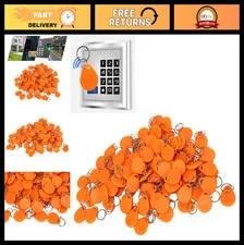 100 Pcs Proximity Key Fobs 125KHz Smart Access Control ID Tags - Orange