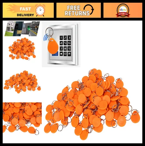 100 Pcs Proximity Key Fobs 125KHz Smart Access Control ID Tags - Orange