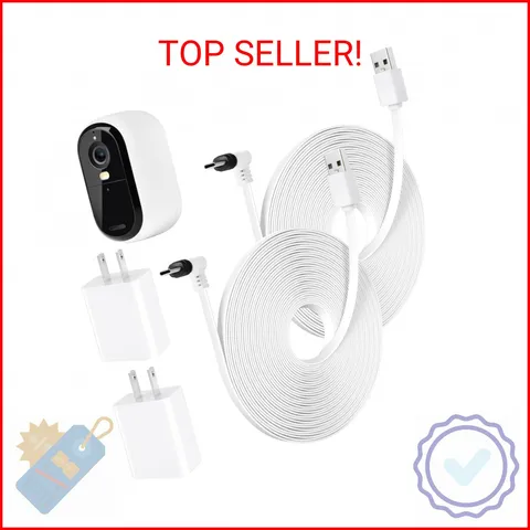 2Pack 25FT Power Cable Compatible with Arlo Essential 2K Outdoor Security Camera