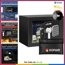 Digital Safe Box 0.23 Cu Ft Electronic Keypad Lock with Fireproof Bag Sensor