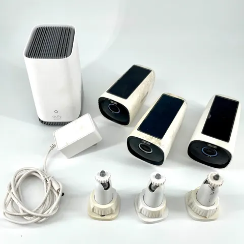 EufyCam 3, 3-Outdoor Wireless 4K Solar Powered Security Cameras w/ HomeBase 3