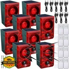 Qualirey 4 Pcs Red Animal Deterrent Alarm